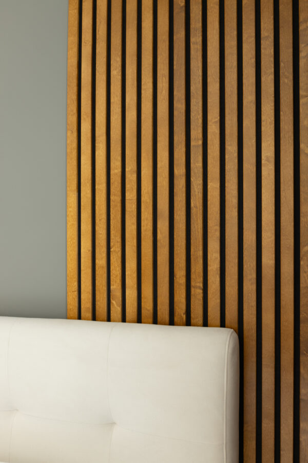 Acoustic wall panel - 40mm slats - 240×40 - dark solid oak