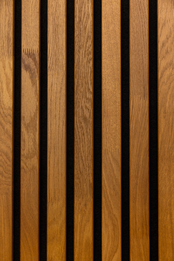 Acoustic wall panel - 40mm slats - 240×40 - dark solid oak - Image 3