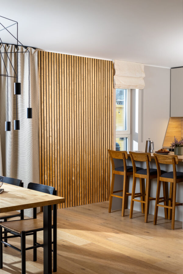 Acoustic wall panel - 40mm slats - 240×40 - dark solid oak - Image 5